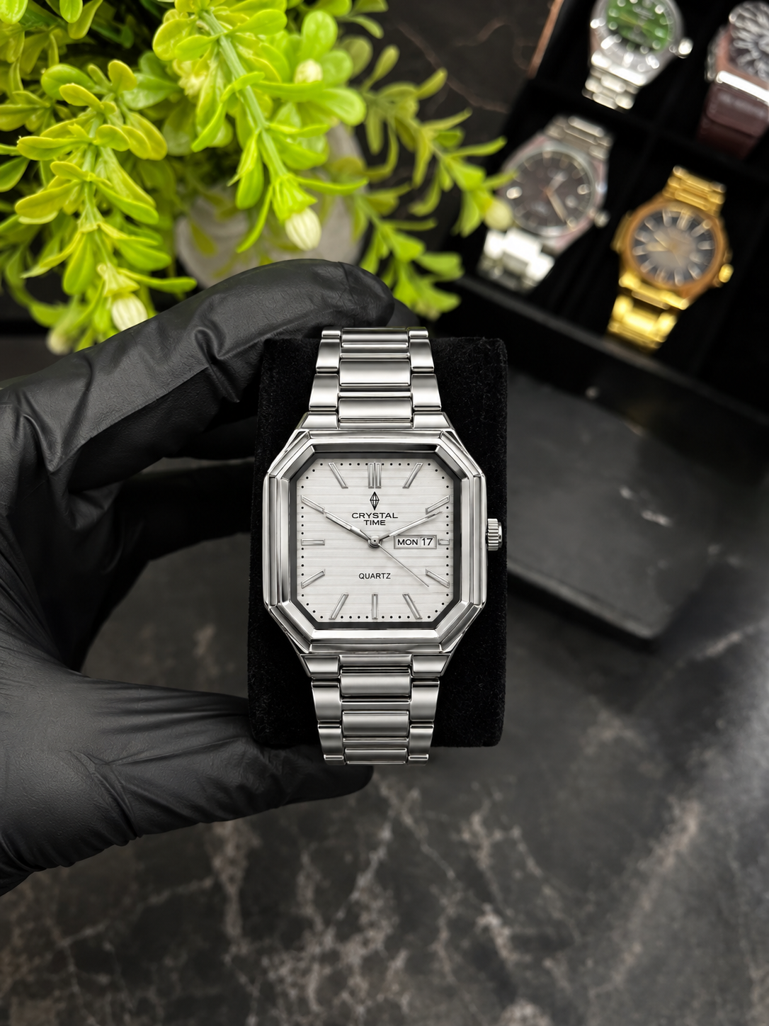 Crystal Day Date watch