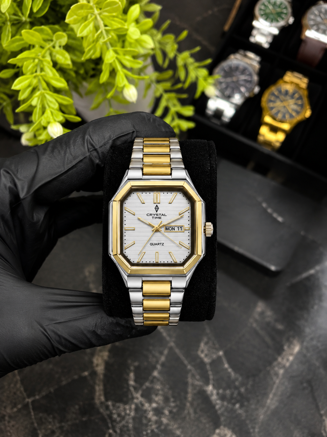 Crystal Day Date watch