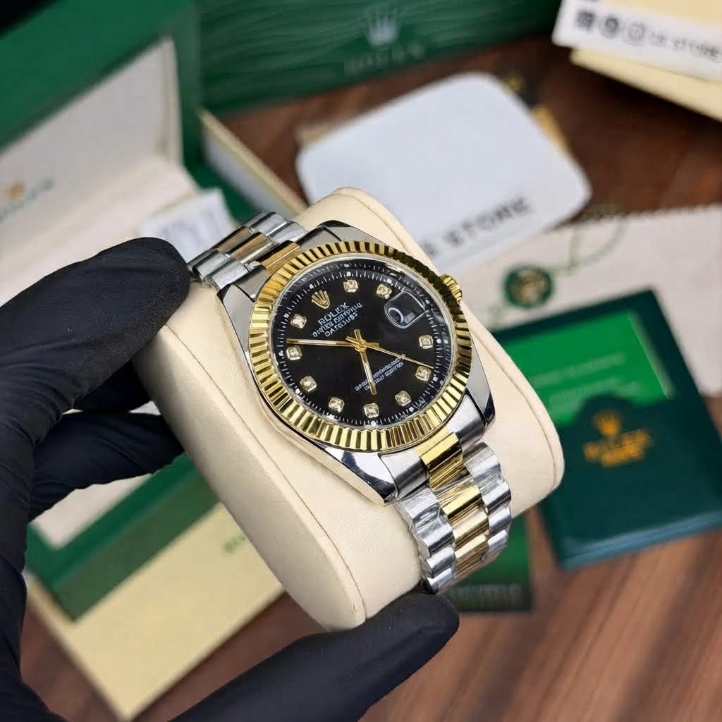 RLX DATEJUST TWO TONE BLACK