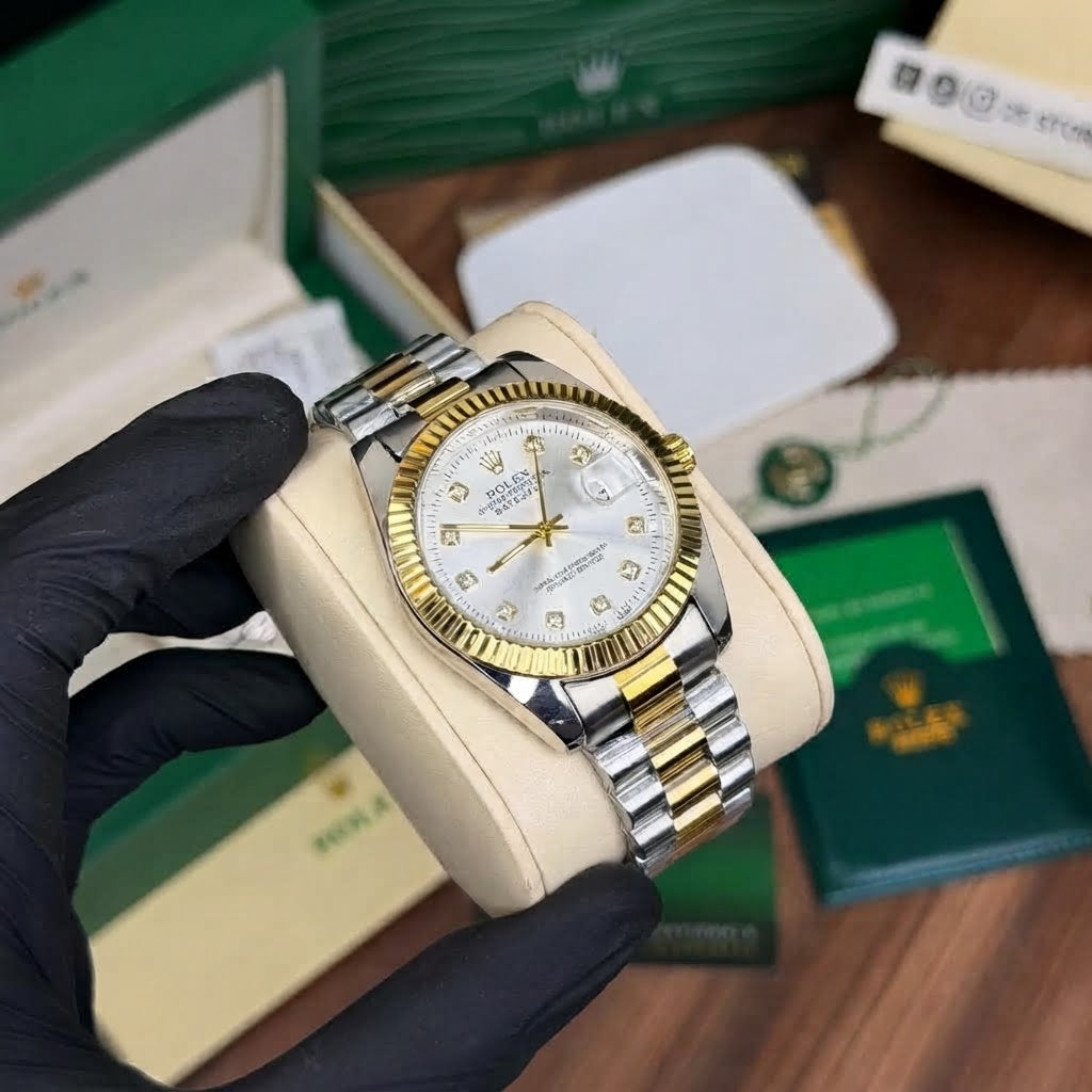RLX DATEJUST TWO TONE WHITE